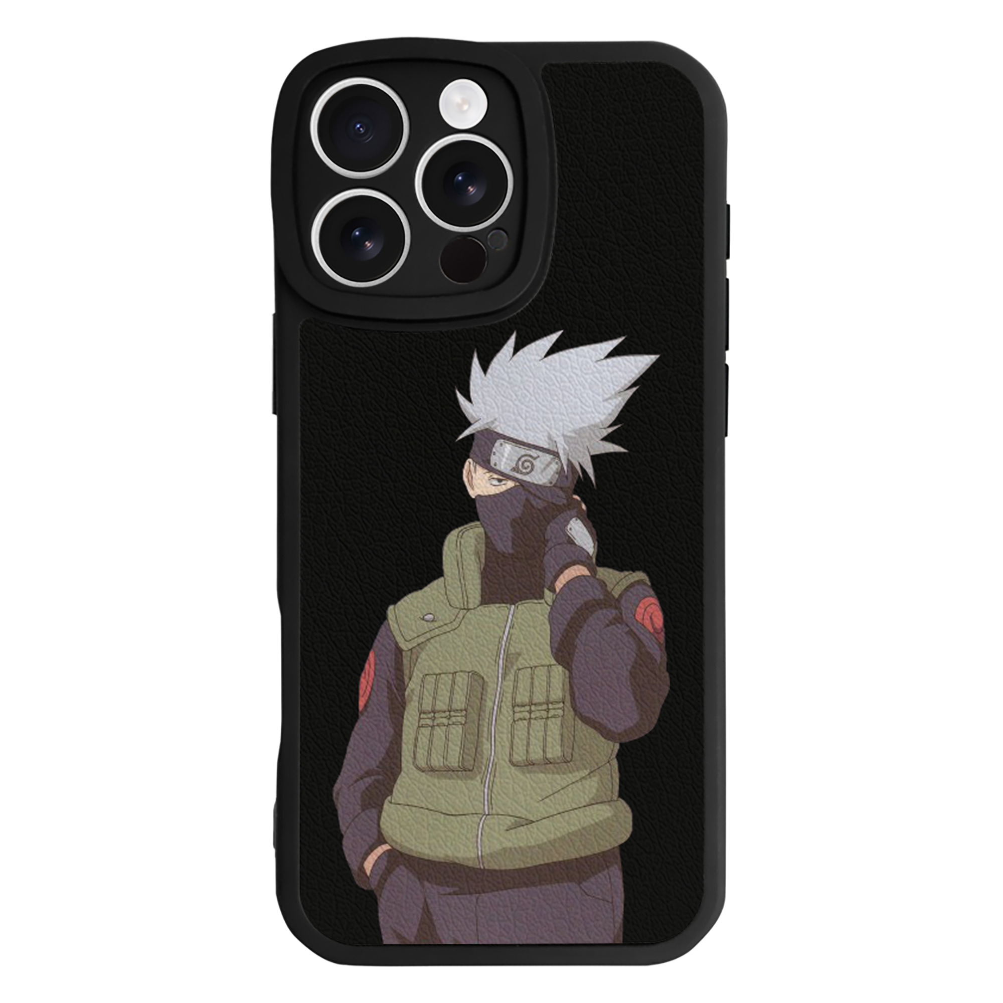 （画像用） NARUTO -ナルト- はたけ カカシ Hatake Kakashi 【iPhone 16シリーズ対応】シリコンスマホケース（レザー調） 材質：シリコン
